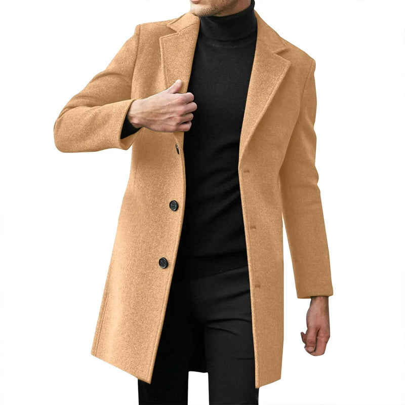 Men's Winter Wool Overcoat Slim Fit