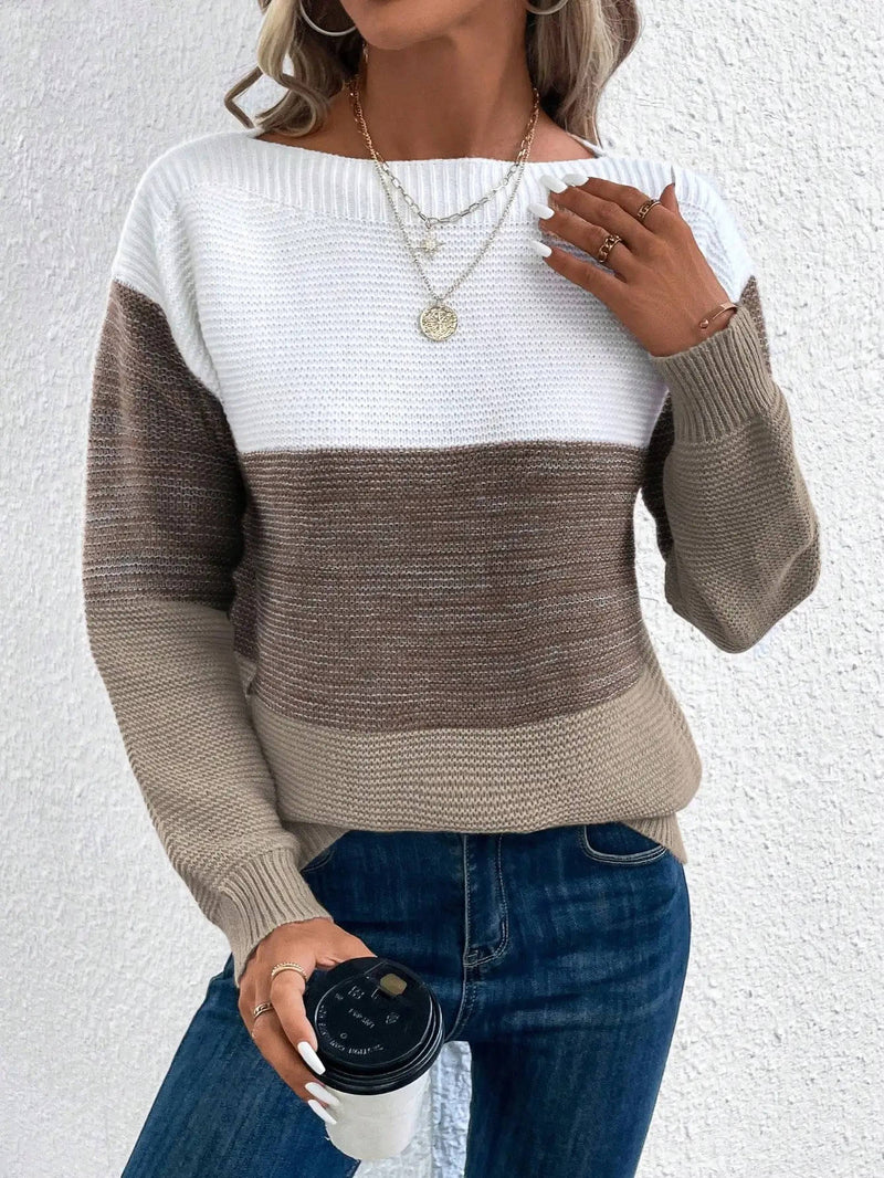 Elegant Three Color Women's Loose Sweater