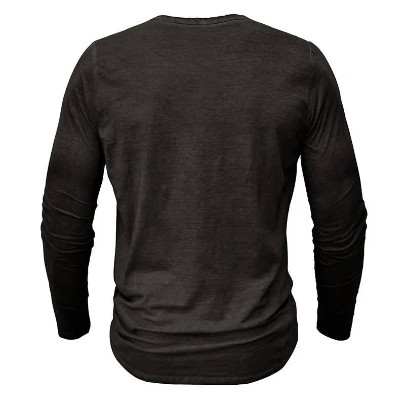 Long Sleeve Henley Shirt Men