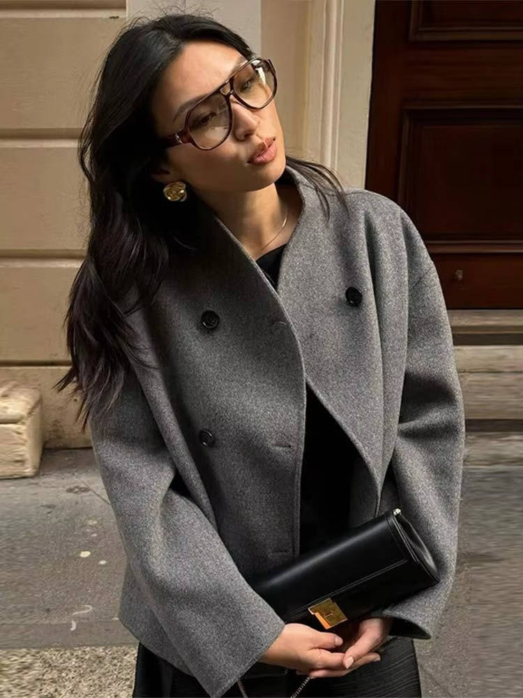 Women's Cropped Wool Peacoat