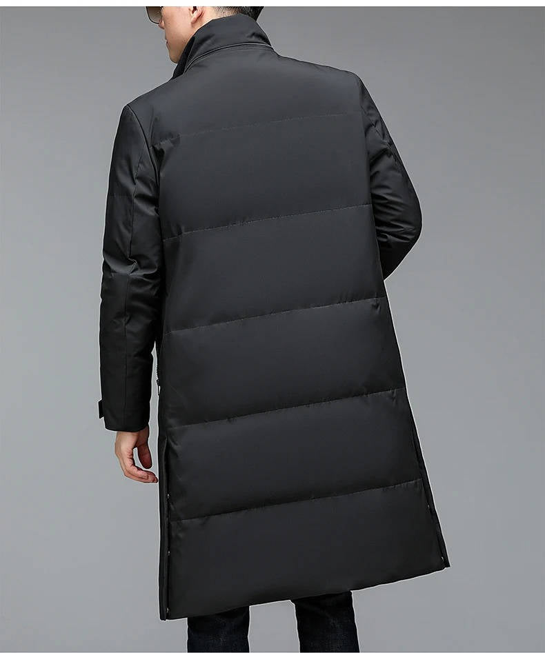 Mens Longline Puffer Jacket with Hood