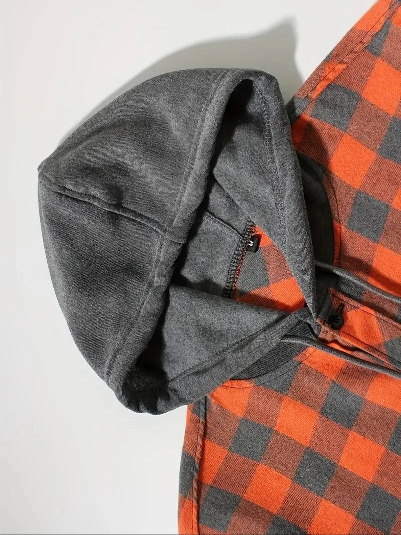 Men's Hooded Flannel Shirt