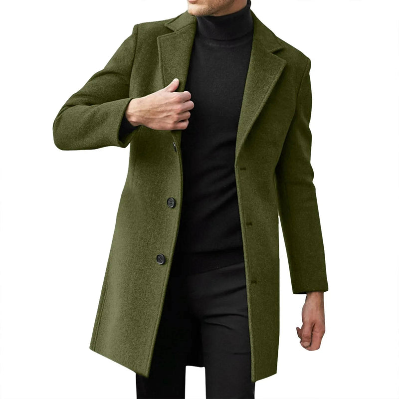 Men's Winter Wool Overcoat Slim Fit