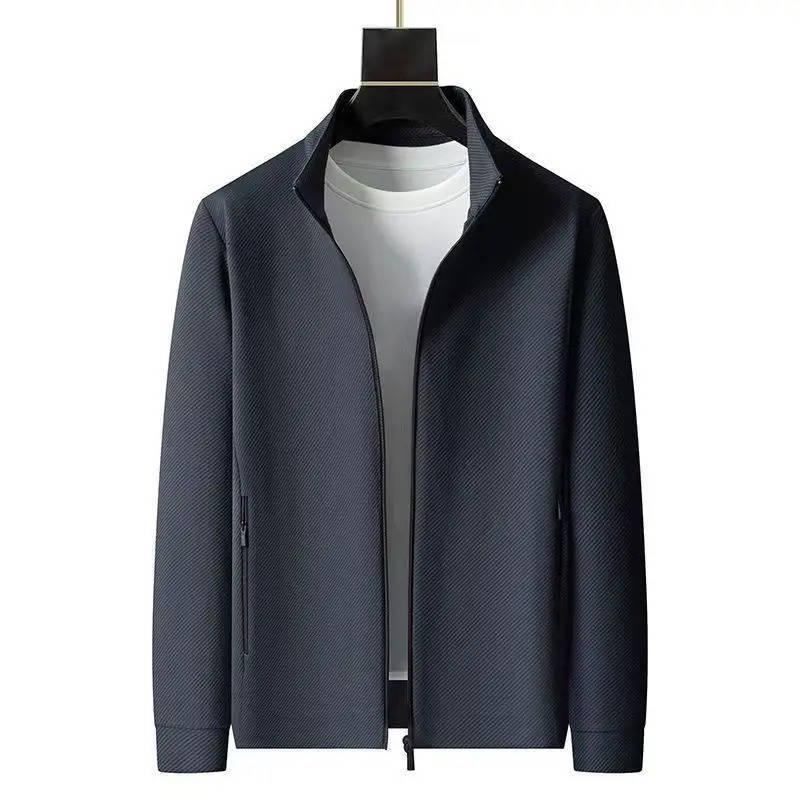 Men's Premium Textured Tracksuit Set With Stand Collar