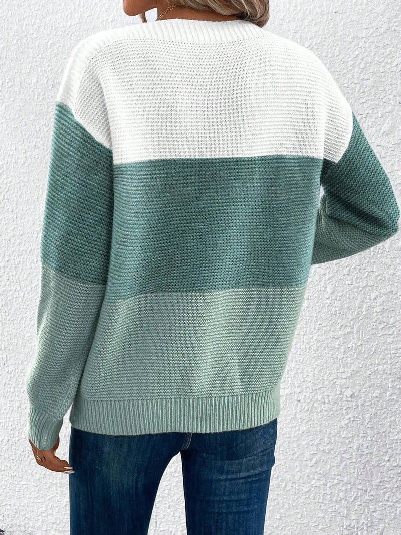 Elegant Three Color Women's Loose Sweater
