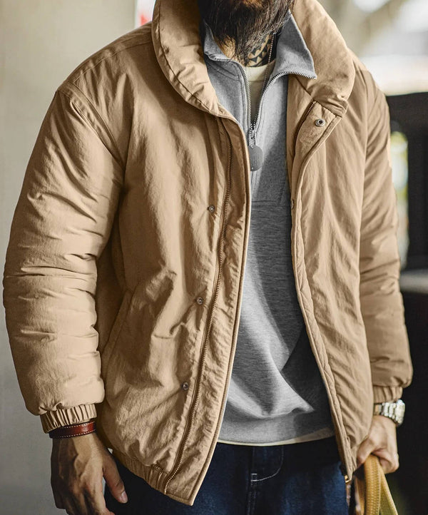 Men's Beige Puffer Jacket