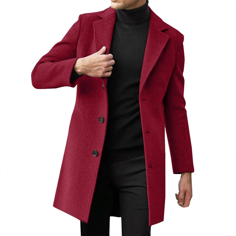 Men's Winter Wool Overcoat Slim Fit