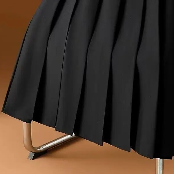 Women's Pleated Midi Skirt High Waist A Line with Belt