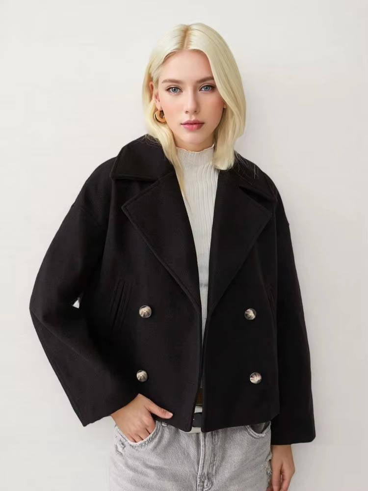Womens Cropped Peacoat