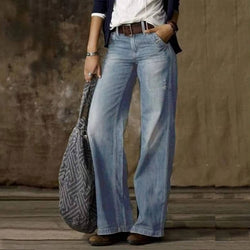 Women's Vintage Wash Wide Leg Flare Jeans