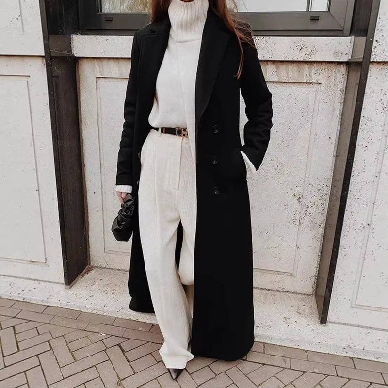 Women’s Long Black Overcoat