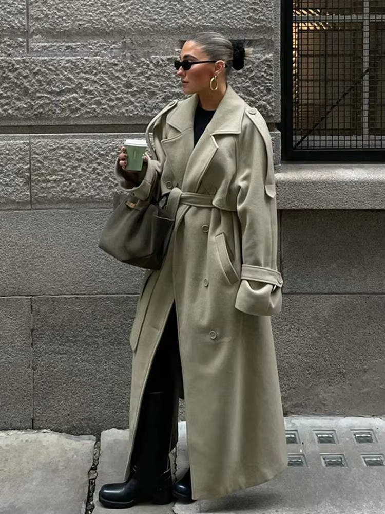 Women Oversized Long Trench Coat