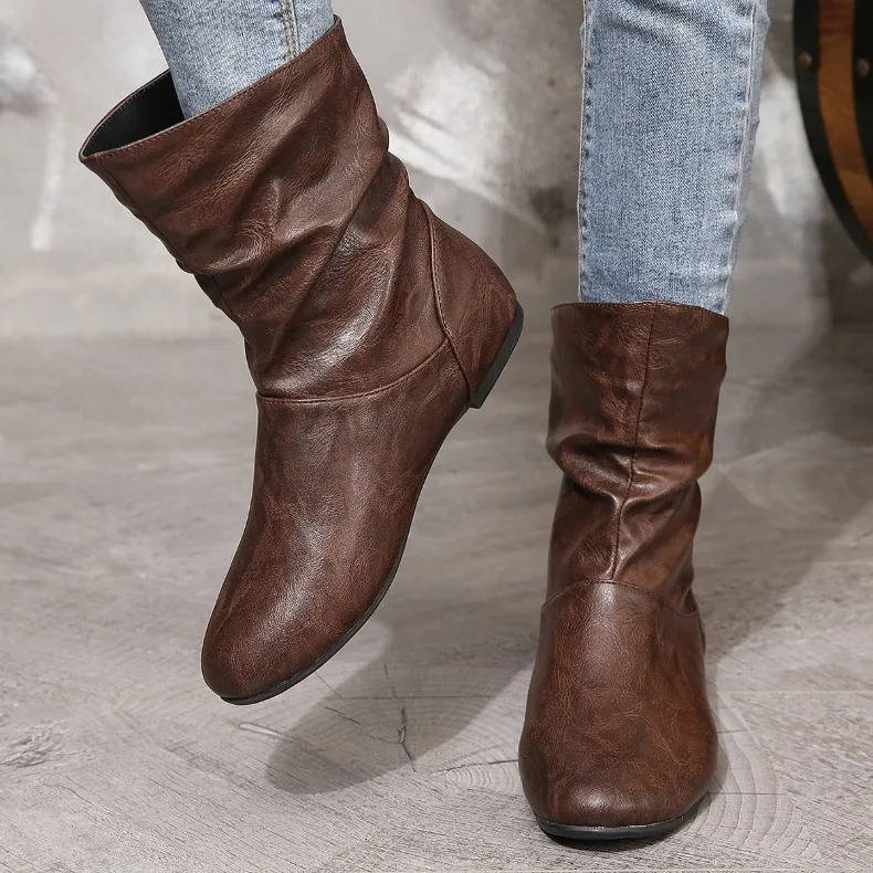 Slouch Flat Ankle Boots