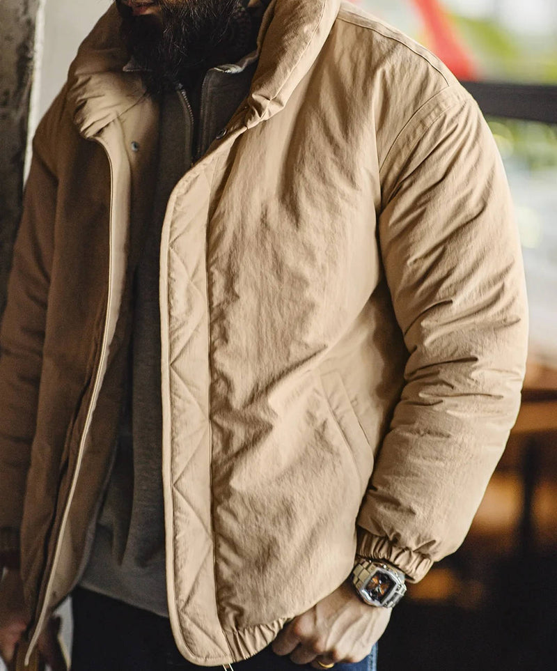 Men's Beige Puffer Jacket