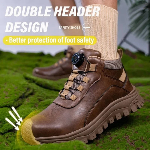 Men's Steel Toe Leather Dial Closure Work Boots