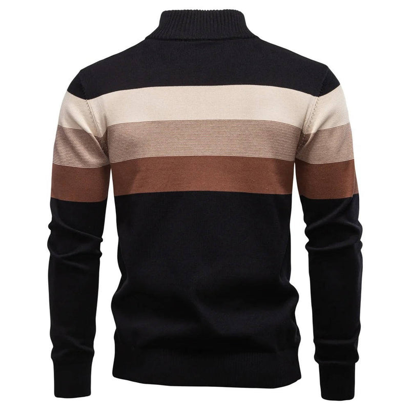 Quarter Zip Up Turtleneck Sweater Men's