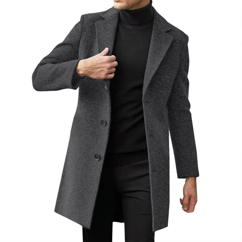 Men's Winter Wool Overcoat Slim Fit