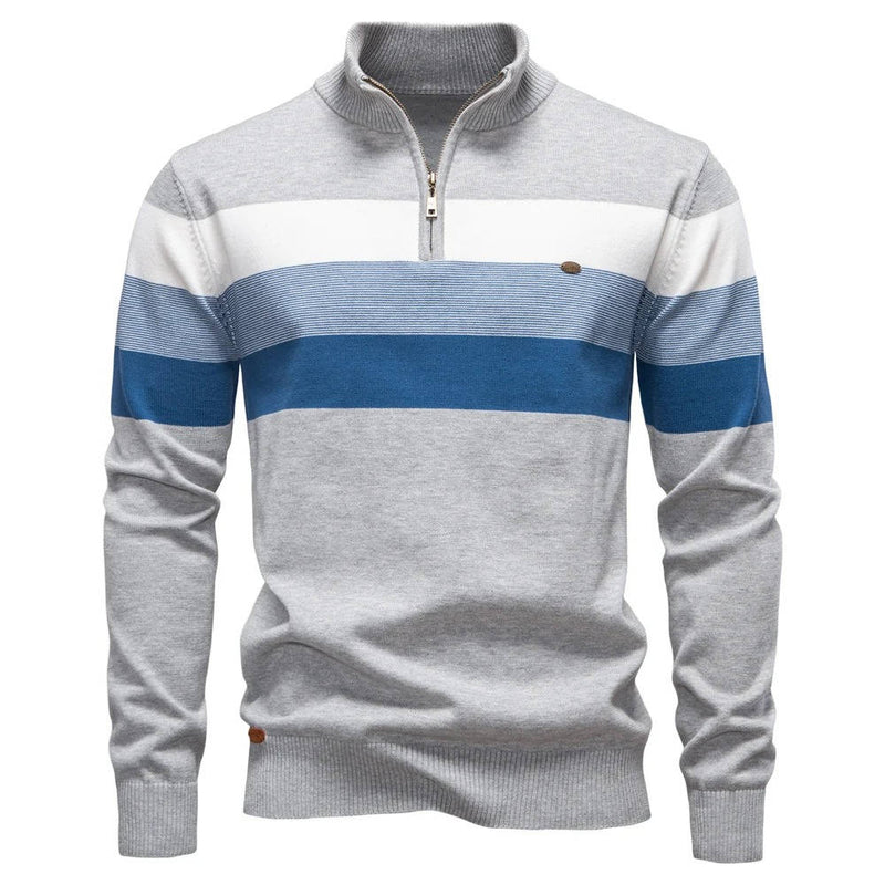 Quarter Zip Up Turtleneck Sweater Men's