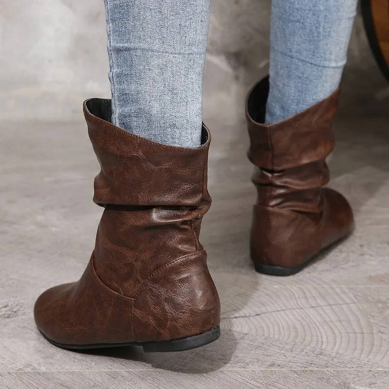 Slouch Flat Ankle Boots