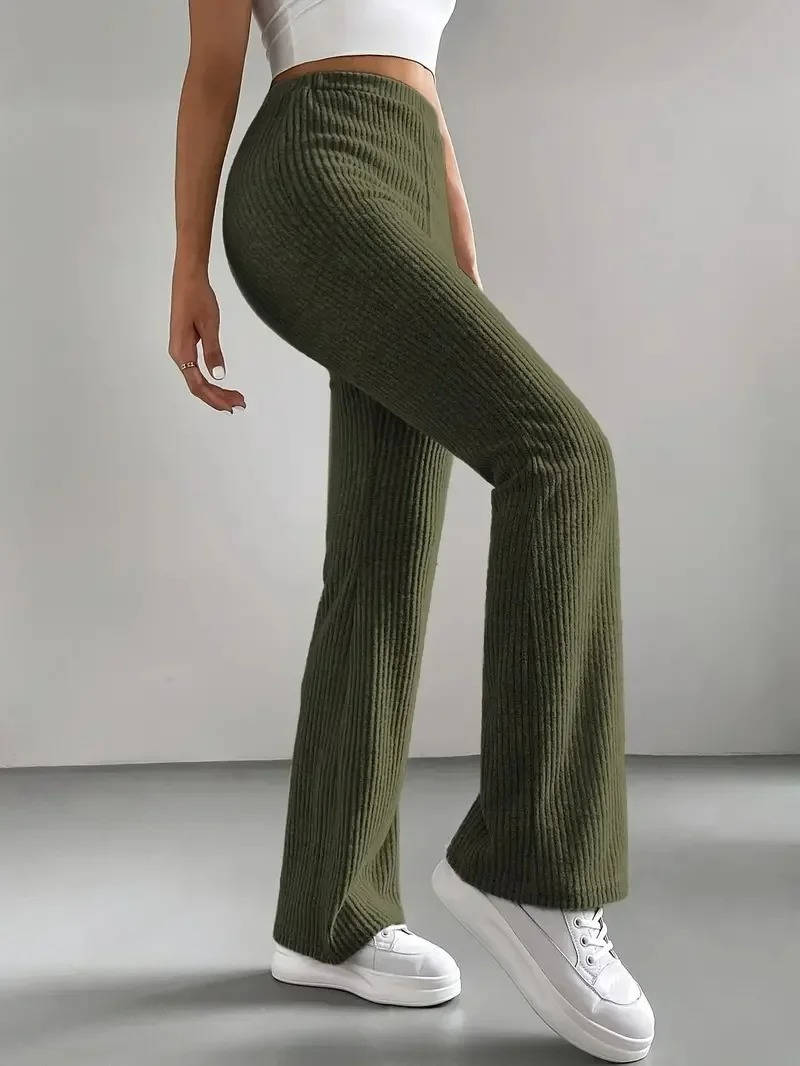 Womens Ribbed Knit Pants