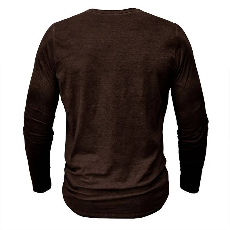 Long Sleeve Henley Shirt Men