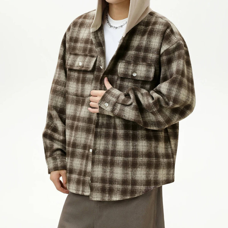 Unisex Hooded Flannel Shirt