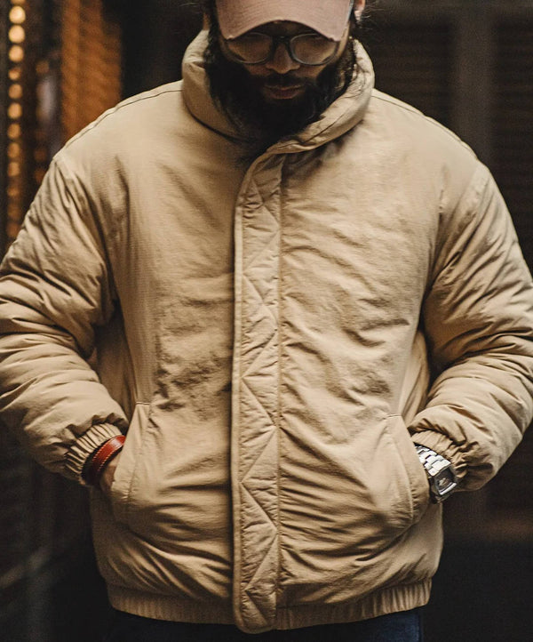 Men's Beige Puffer Jacket
