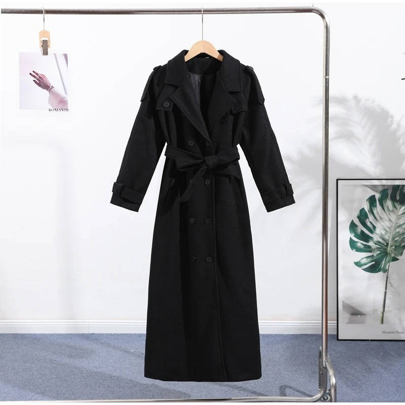 Women's Lace Up Wool Overcoat