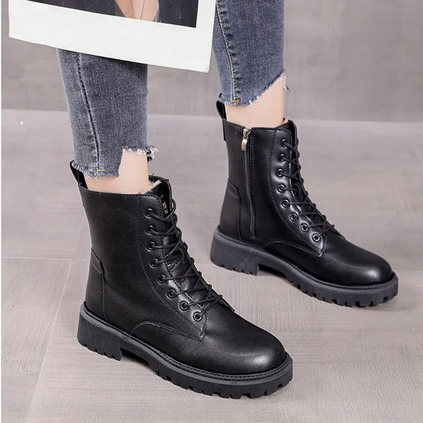 Women's Fur Lined Combat Boots