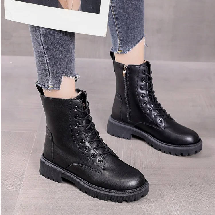 Women's Fur Lined Combat Boots