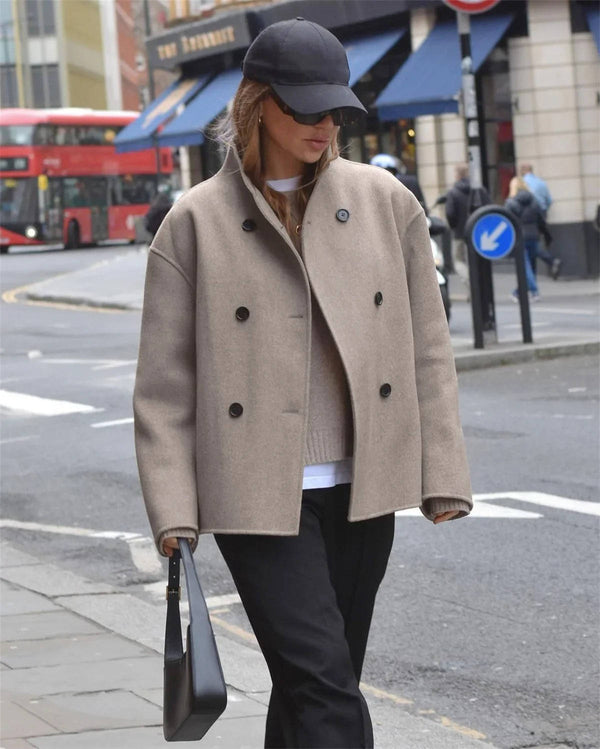 Women's Cropped Wool Peacoat