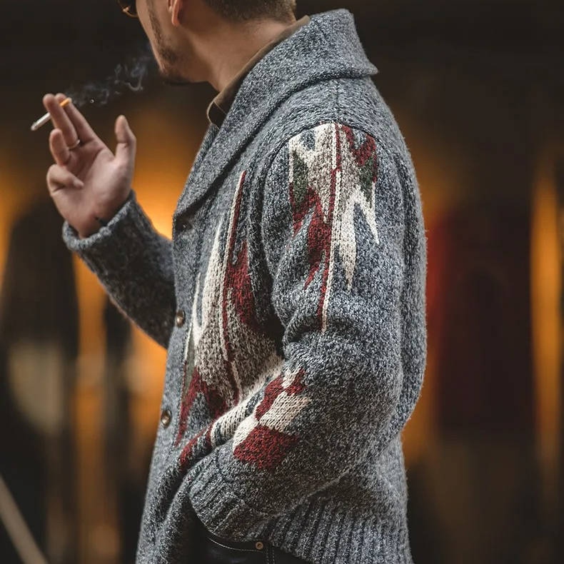 Men's Shawl Collar Cardigan Sweater