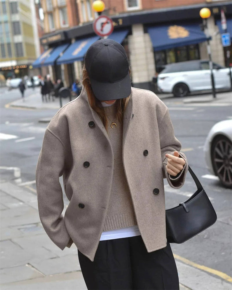 Women's Cropped Wool Peacoat