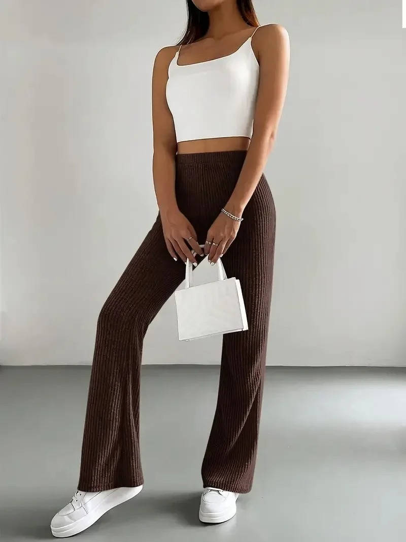 Womens Ribbed Knit Pants