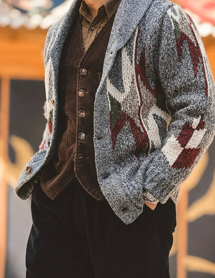 Men's Shawl Collar Cardigan Sweater