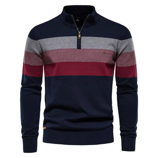 Quarter Zip Up Turtleneck Sweater Men's