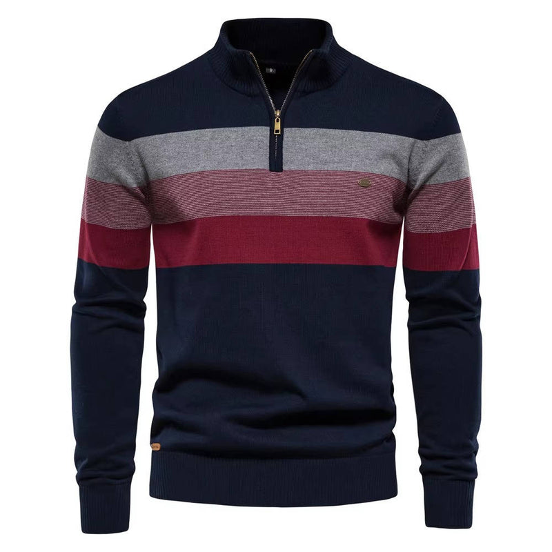 Quarter Zip Up Turtleneck Sweater Men's