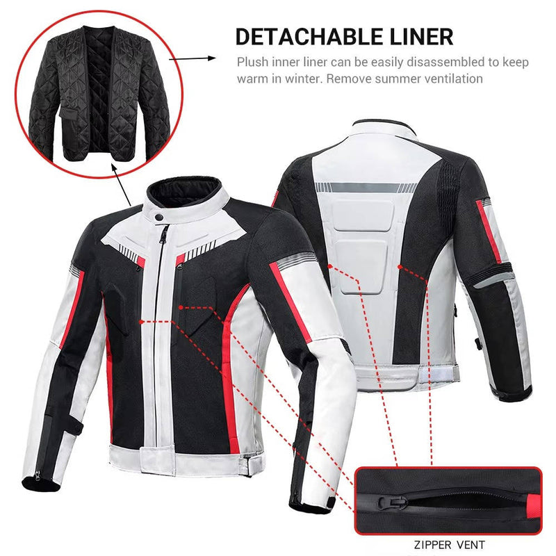 2-Piece Motorcycle Protective Gear Jacket And Pants Set
