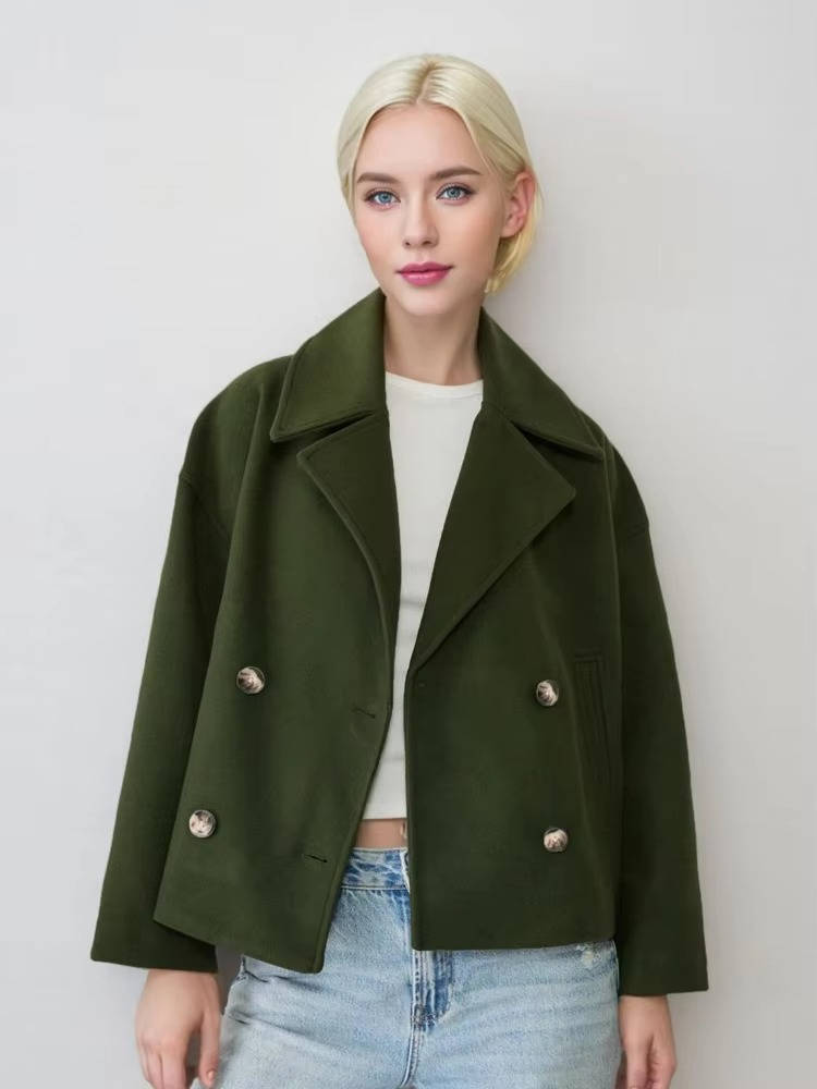 Womens Cropped Peacoat