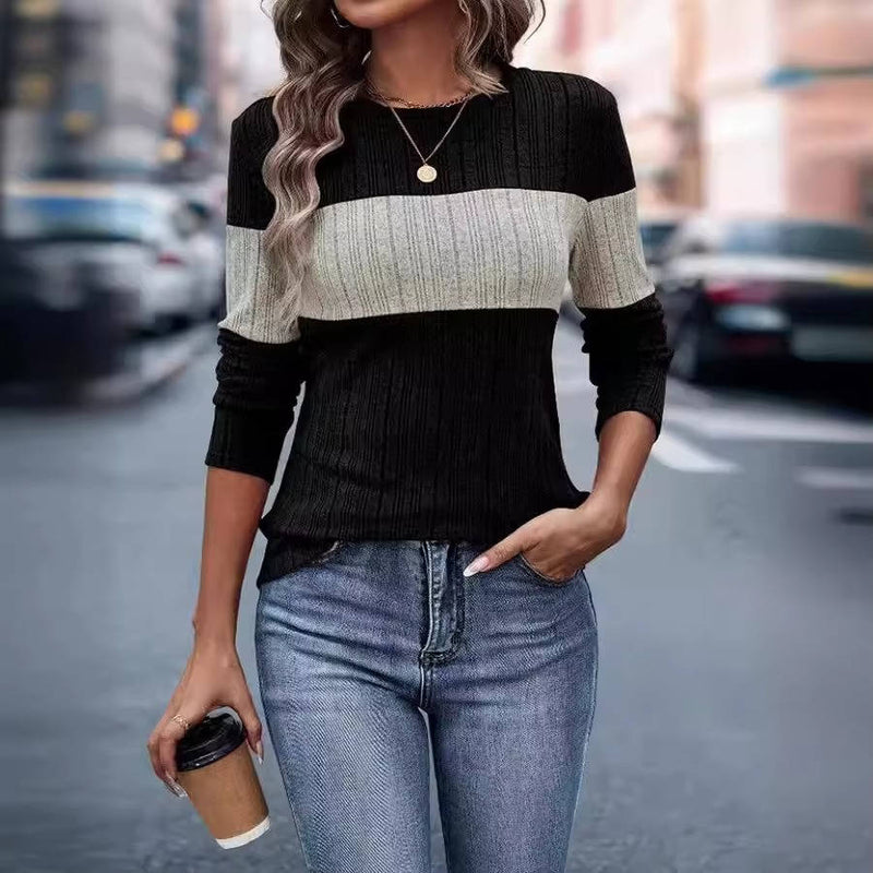 Round Neck Long Sleeve Sweaters for Women