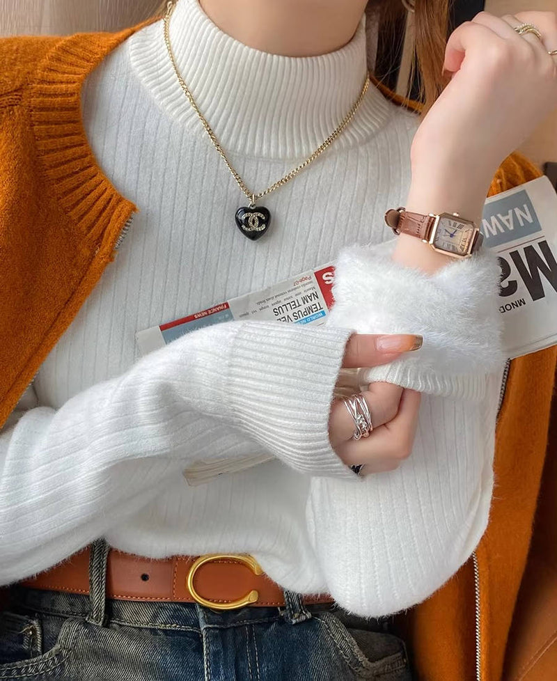 Women's Ribbed Mock Neck Sweater