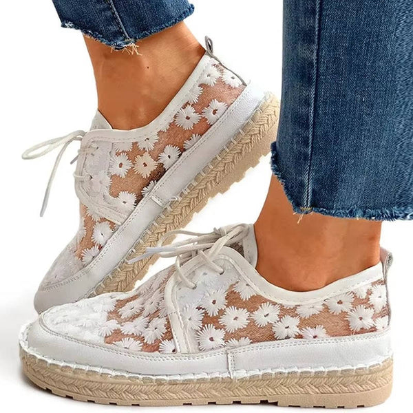 Women's Floral Lace Espadrille Sneakers