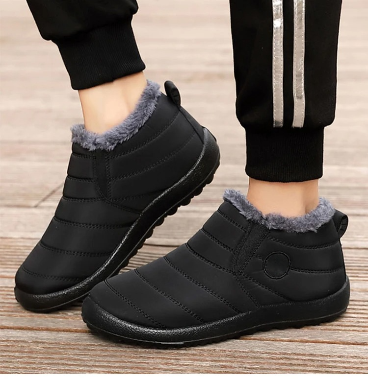 Women's Waterproof Non Slip Warm Snow Shoes - Comfortable Low Top