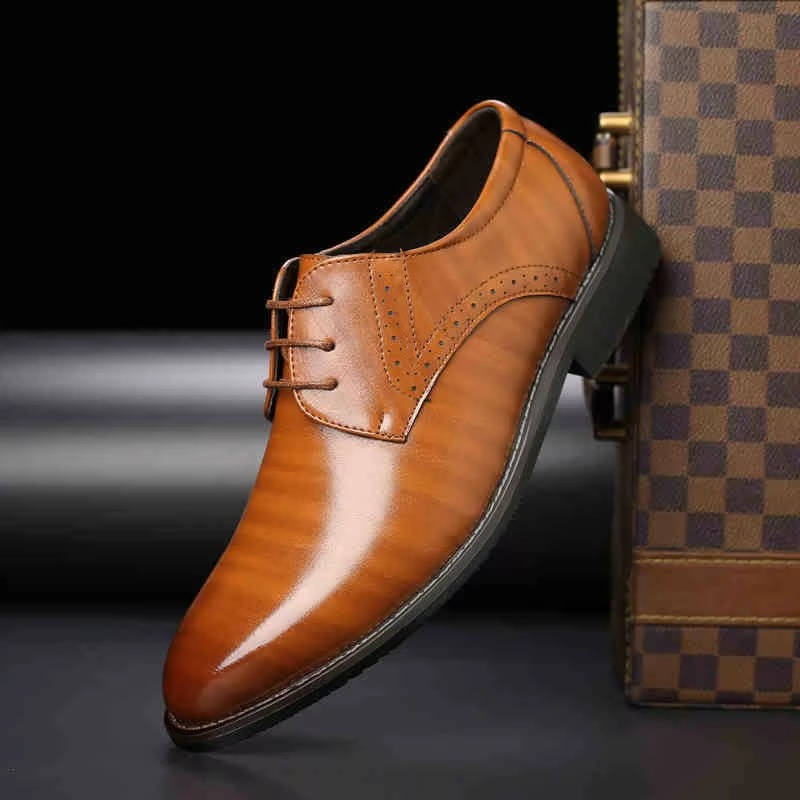 Men's Classic Leather Derby Dress Shoes