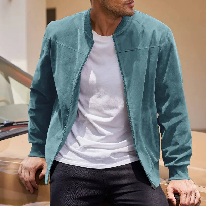 Suede Bomber Jacket For Men