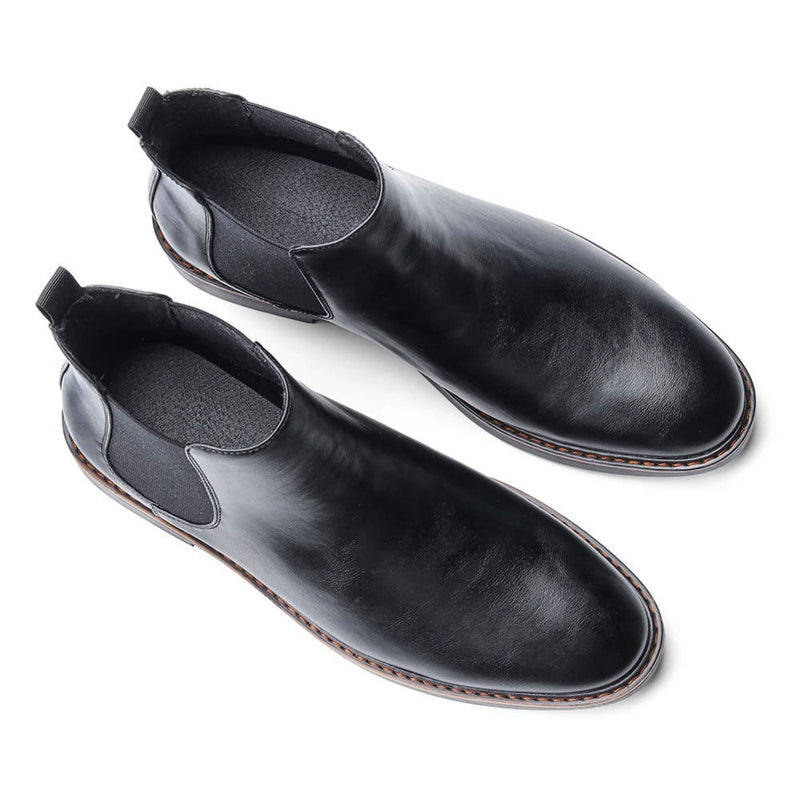 Men's Classic Brown Chelsea Boots With Contrast Stitch Detail