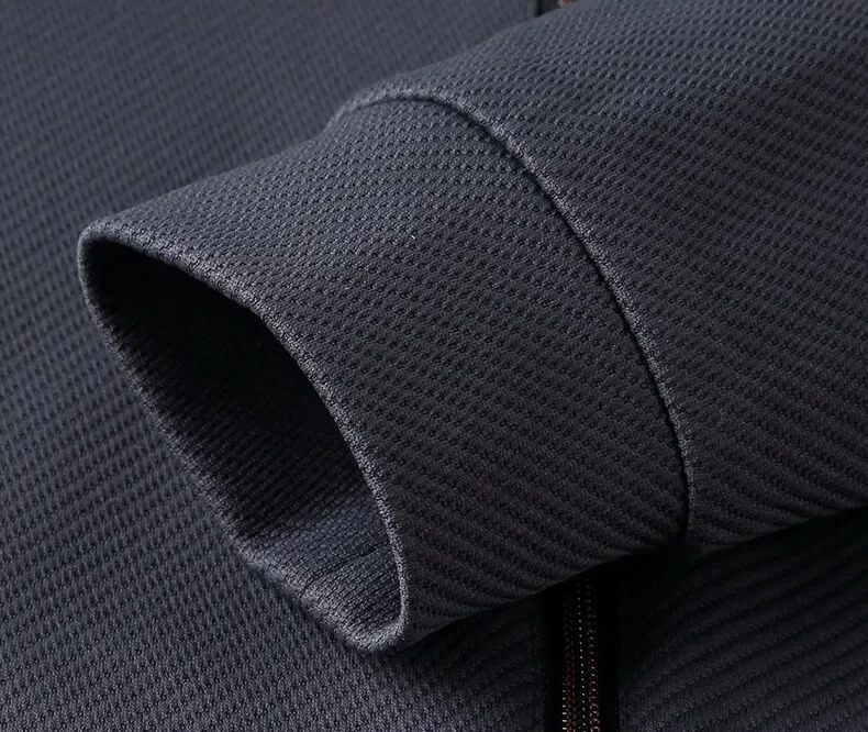 Men's Premium Textured Tracksuit Set With Stand Collar