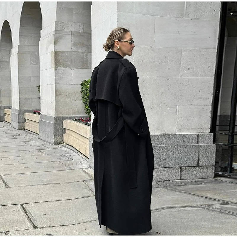 Women's Lace Up Wool Overcoat