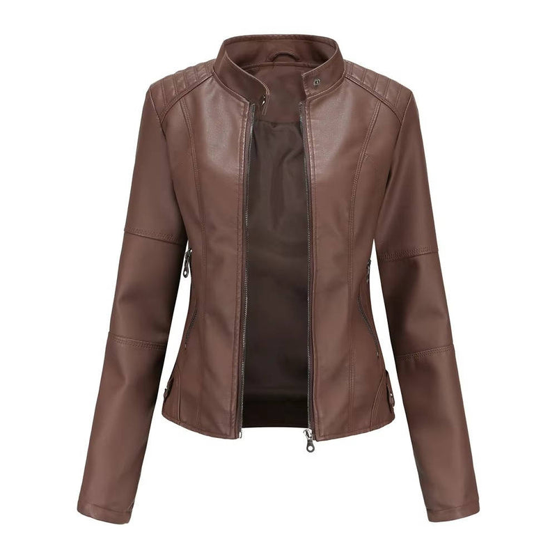 Slim Fit Leather Jacket Women