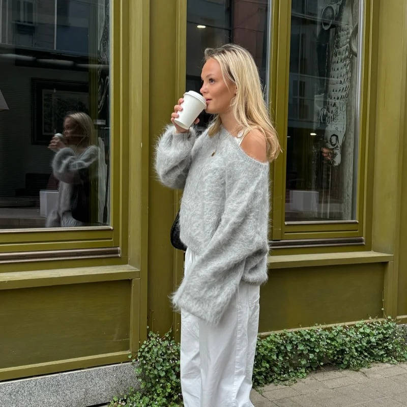 Women's Cropped Fluffy Fur Sweater